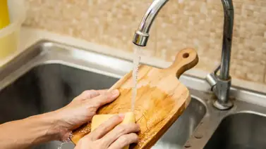 Desinfecta la tabla de picar y evita la contaminación cruzada y la salmonella Desinfecta la tabla de picar y evita la contaminación cruzada y la salmonella