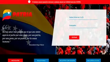Así se puede registrar para cobrar los bonos especiales del Sistema Patria en agosto Así se puede registrar para cobrar los bonos especiales del Sistema Patria en agosto