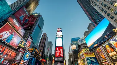 Slogan de la campaña de Nicolás Maduro se proyectó en el Times Square (+Video) Slogan de la campaña de Nicolás Maduro se proyectó en el Times Square (+Video)